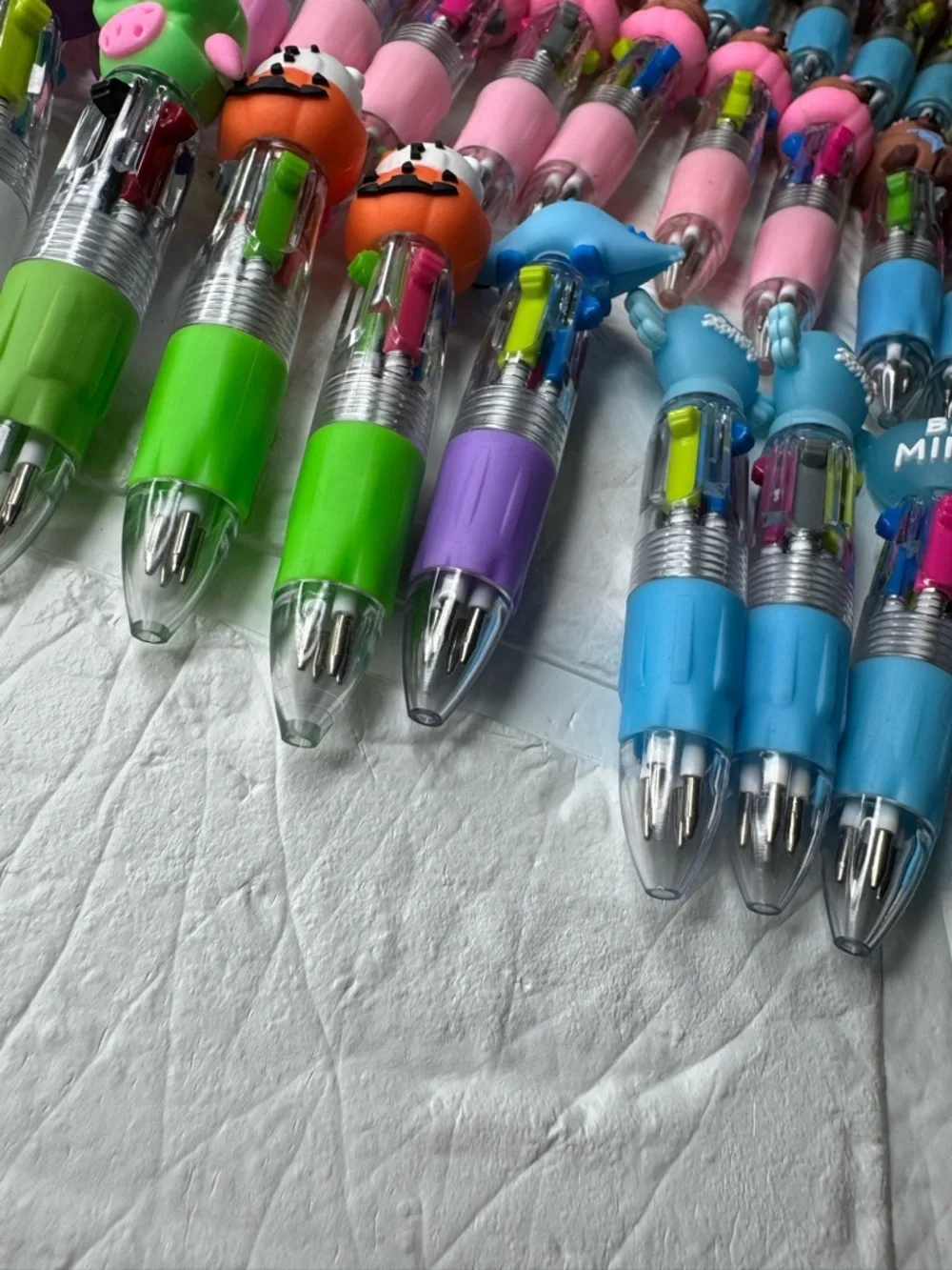 New 47pc Kids Novelty Multi-Color Click Ballpoint Pens, Party Favors